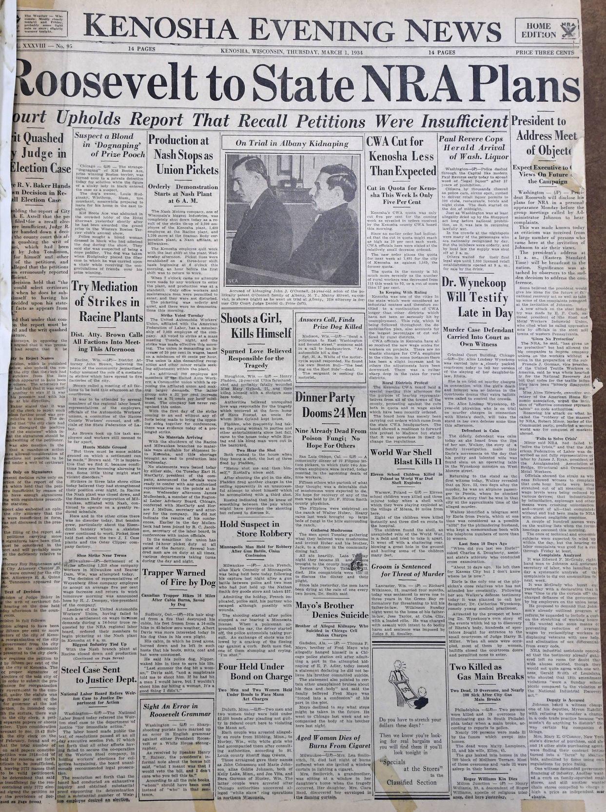 HISTORIC FRONT PAGE